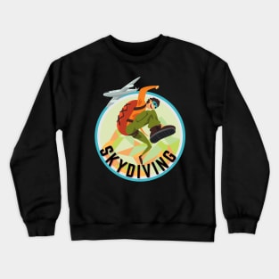 Skydive in Cool Retro Classic Colors With Distressed Text Crewneck Sweatshirt